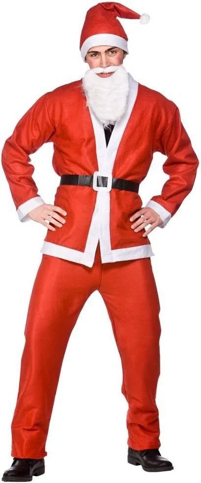 Amazon.com: Budget Santa Suit 5pc Adult Costume Plus Size xmas fancy dress : Clothing, Shoes & Jewelry Xmas Fancy Dress, Santa Claus Outfit, Xmas Costumes, Christmas Dress Up, Christmas Fancy Dress, Santa Claus Costume, Red Trousers, Santa Suit, Elf Clothes