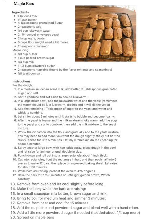 Maple Bars Maple Bars Recipe Homemade, Maple Donut Bars, Sourdough Maple Bars, Maple Bar Donut Recipe, Homemade Maple Bars, Maple Dessert Recipes, Maple Bars Recipe, Breakfast Donuts, Homemade Recipe Books