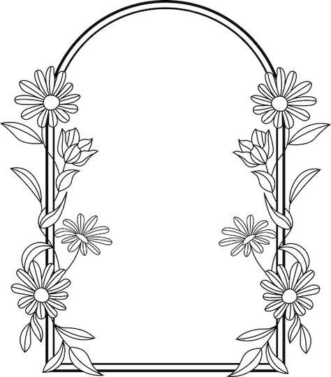 Floral arch frame | Premium Vector #Freepik #vector #clipart #wreath #tracery #arched Floral Arch Drawing, Creativity Projects, Boarders Designs, Athletic Wallpaper, Boarders Designs For Projects, Monogram Tattoo, Arch Frame, Cactus Drawing, Postcard Mockup