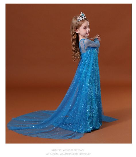 Elsa Dress For Kids, Gown For Birthday, R2d2 Dress, Frozen Princess Dress, Princess Elsa Dress, Princess Halloween, Elsa Cosplay, Kid Clothing, Childrens Clothes Girls