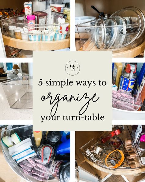 Lazy Suzy Organization, Lazy Susan Pantry Cabinet, Pantry Lazy Susan Ideas, Lazy Susan Hardware Placement, How To Use Lazy Susan Corner Cabinets, Organized Lazy Susan Cabinet, Best Use For Lazy Susan Cabinet, Lazy Susan Drawers Corner Cupboard, What To Put In A Lazy Susan Cabinet