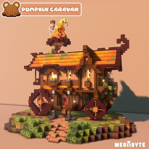 Minecraft Fantasy House, Minecraft Building Designs, Minecraft Pumpkin, Minecraft Japanese House, Minecraft Steampunk, Witches House, Minecraft Structures, Minecraft House Plans, Minecraft Modern