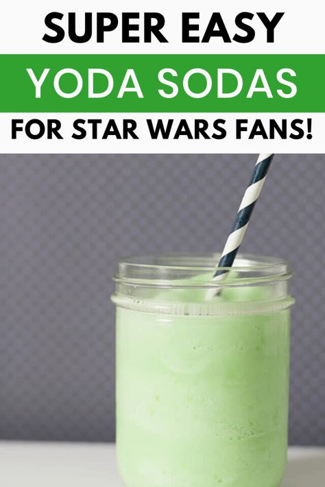 Yoda Fruit Bowl, Star Wars Food Recipes, Yoda Soda Recipe, Star Wars Food Ideas, Star Wars Recipes, Simple Party Ideas, Yoda Soda, Star Wars Drinks, Star Wars Party Food