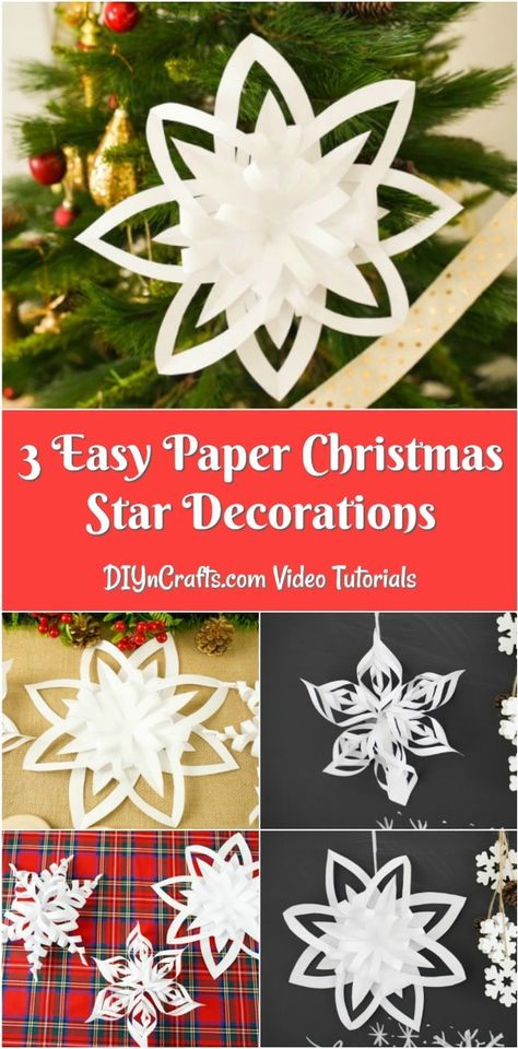 3D Snowflakes & Stars are perfect paper Christmas decorations to hang on the tree this year!  So easy to make and each one is unique giving your tree a great new look. #paperstar #papersnowflake #paperornament #diyornament #diysnowflake #diystar #christmasornaments Easy 3d Snowflakes, Peppermint Oreo Truffles, Home Smell Like Christmas, Snowflakes Paper, 3d Paper Snowflakes, Snowflakes Diy, Smell Like Christmas, Diy Christmas Snowflakes, Paper Snowflakes Diy