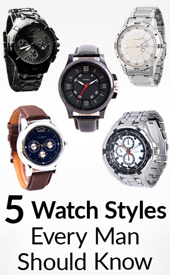 5 Watch Styles Every Man Should Know | Men’s Guide To Types Of Watches, Sizes, Prices, & Bands Mens Watches Guide, Watch Types, Fastrack Watches, Classy Watch, Swiss Army Watches, Mens Fashion Watches, Watches Unique, Stylish Watches, Men's Watches