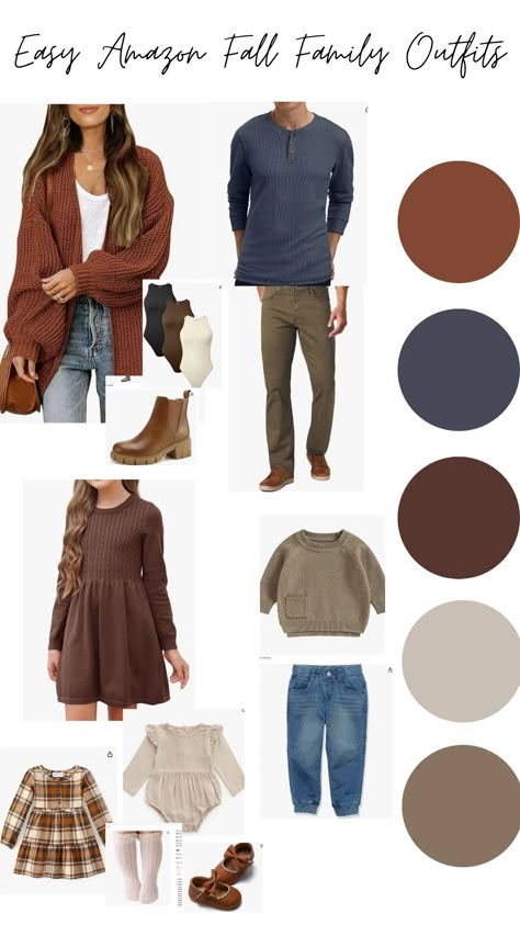 Fall Family Outfits 2023, 2023 Family Photo Trends, Casual Fall Photoshoot Family, Fall Family Pics Outfits, Neutral Family Picture Outfits Winter, Casual Family Pictures Outfits Fall, Fall Family Portraits Outfits, Fall Pictures Family Outfits, Family Fall Photoshoot Outfits