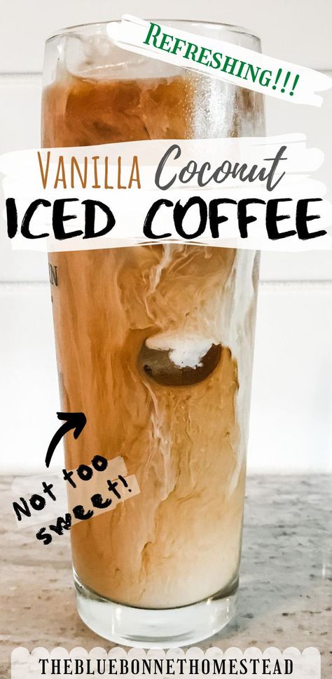 Coconut Iced Coffee, Coffee Maker Recipes, Homemade Iced Coffee Recipe, Diy Iced Coffee, Ninja Coffee Bar Recipes, Ninja Coffee Maker, Mexican Vanilla, Homemade Iced Coffee, Coconut Creamer