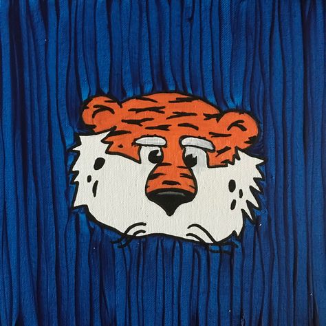 Aubie The Tiger, Tiger Drawing, Girl Painting, Dorm Art, Painting Canvases, Tiger Face, College Girl, Painting Of Girl, Auburn University