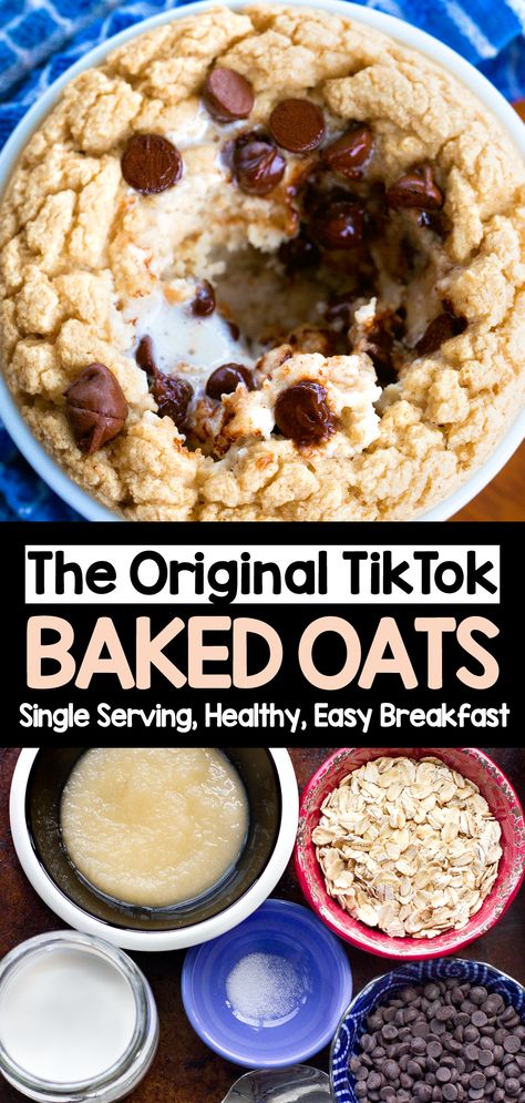 How to make the famous tiktok blender baked oatmeal recipe Baked Oats Recipe, Baked Oatmeal Recipe, Chocolate Covered Katie, Resep Smoothie, Oatmeal Cake, Yummy Healthy Breakfast, Baked Oatmeal Recipes, Breakfast And Brunch, Lost 100 Pounds