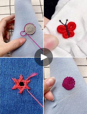 Stitching Ideas For Beginners, Stitching Hacks, Basic Hand Embroidery Stitches, Stitching Ideas, Repair Clothes, Running Stitch, Hand Embroidery Stitches, Embroidery Ideas, Diy Embroidery