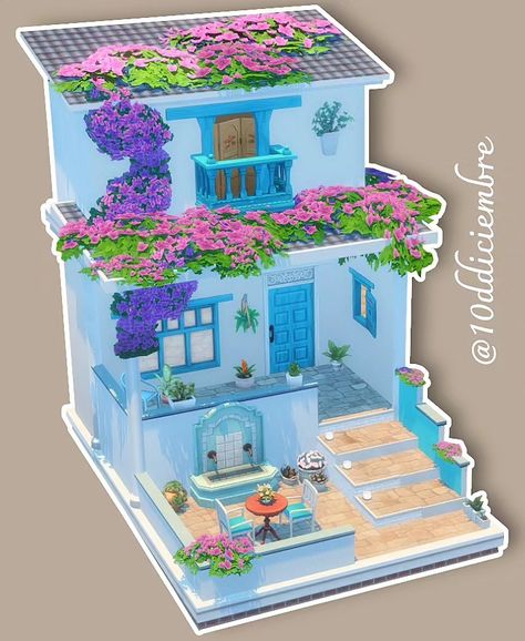 Sims 4 Santorini mykonos facade greece greek Sims Greek House, Santorini House Plan, Minecraft Santorini, Sims 4 Mamma Mia Cc, Sims 4 Greece House, Sims 4 Santorini, Sims 4 Greece Cc, Sims 4 Greek House, Greece Sims 4