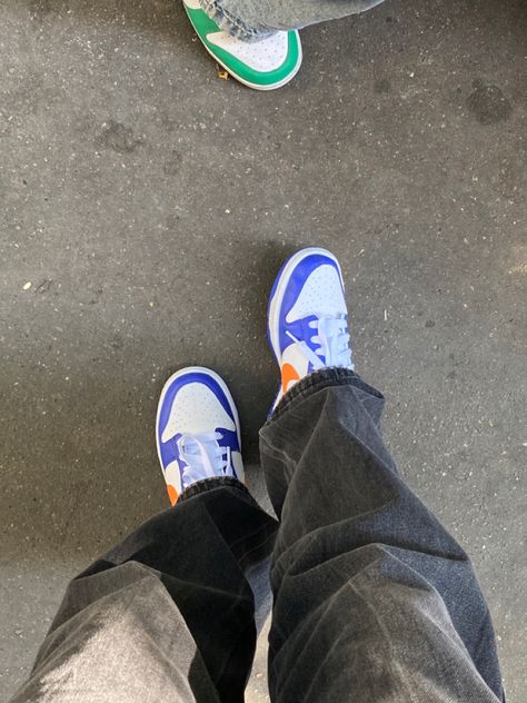 Blue And Orange Dunks Outfit, Blue Sneakers Outfit, Orange Dunks, Nike Dunks Outfit, Shoes Dunks, Dunk Outfits, Blue Ootd, Dunk Outfit, Charlottenburg Palace