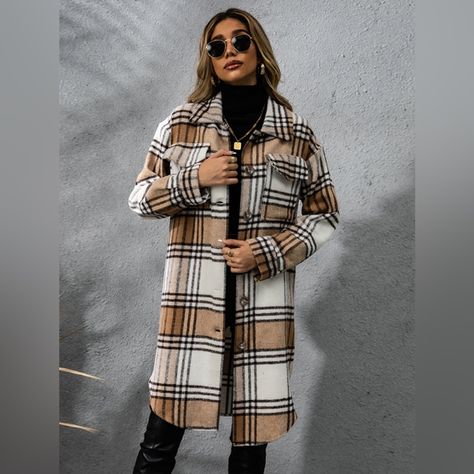 Brown plaid coat