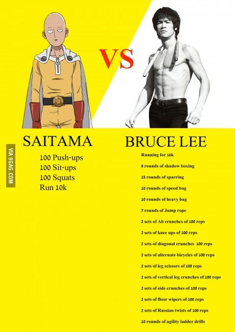 Honestly, I still don't know how he, on the left, is so powerful compared to Goku or Vegeta. I like that guy on the right. Bruce Lee Punch, One Punch Man Training, Bruce Lee Diet, Punch Workout, Bruce Lee Workout, Bruce Lee Training, One Punch Man Workout, Man Workout, Superhero Workout