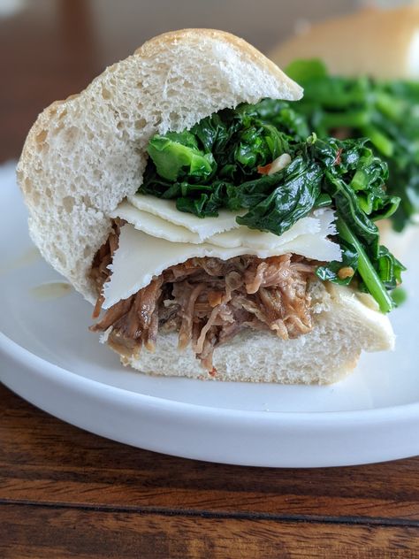 Philly Roast Pork Sandwich, Porketta Sandwich, Sauteed Broccoli Rabe, Broccoli Rabe Recipe, Roast Pork Sandwich, Philly Food, Pork Sandwiches, South Philly, Hoagie Rolls