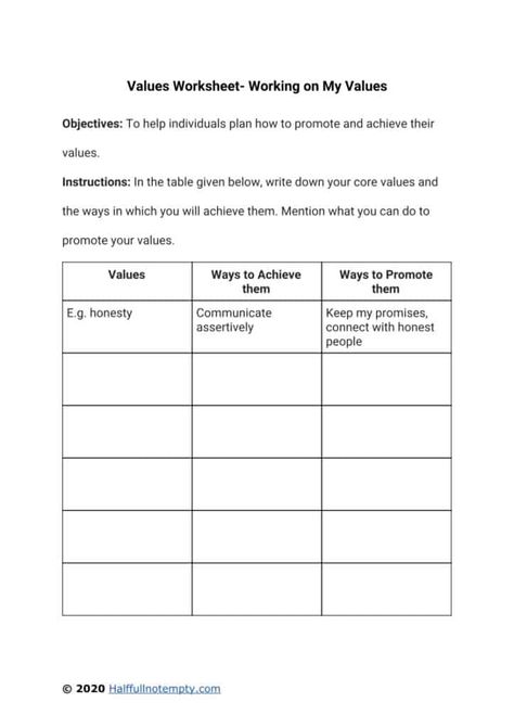 Values And Beliefs Worksheet, Value Clarification Activities, Personal Values Worksheet, Values Inculcation Activities, Priority Worksheet, Core Values Worksheet, Values Activities, Values Activity, Values Clarification