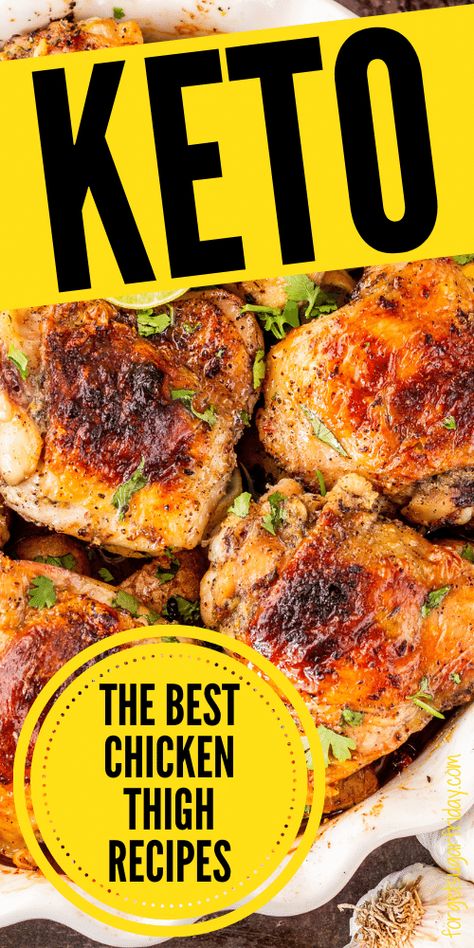 Chicken Thigh Recipes Keto, Best Chicken Thigh Recipe, Keto Chicken Thighs, Healthy Chicken Thigh Recipes, Chicken Thighs Dinner, Keto Chicken Thigh Recipes, Keto Chicken Recipes, Crockpot Chicken Thighs, Low Fat Chicken