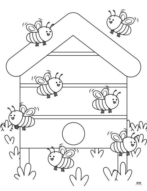 Choose from 40 different Bee Coloring Pages for the perfect spring activity for your little ones. All pages are 100% FREE and can be printed from home. Bee Coloring, Memorial Day Coloring Pages, Different Bees, Birthday Board Classroom, Bug Activities, Spring Activity, Printable Flower Coloring Pages, Bee Printables, Bee Coloring Pages