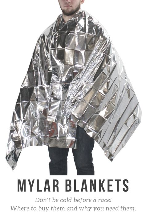 Mylar blanket heat sheets for a cold race start. | stay warm before a marathon | running in the cold | winter run | marathon training | runners Marathon Essentials, Camping Bedding, Running In The Cold, Run Marathon, Just Keep Running, Doomsday Prepper, Emergency Blankets, Space Blanket, Emergency Blanket