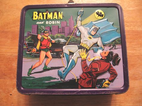 Vintage Lunchbox Retro Lunch Boxes, Lunch Box Thermos, Tin Lunch Boxes, Vintage Lunch Boxes, Vintage Lunch, School Lunch Box, Metal Lunch Box, Batman And Robin, Batman Robin