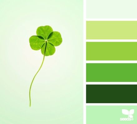 Clover colors Lovely Greens, Pantone Green, Blanket Colors, Seeds Color, Palette Design, Green Palette, Hue Color, Color Chip, Lucky Green