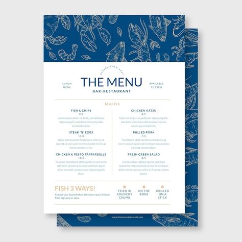 Blue Menu Design, Greek Menu Design, Mediterranean Menu Design, Fancy Menu Design, Greek Restaurant Design, Breakfast Menu Design, Resturant Menu, Menu Design Layout, Greek Menu