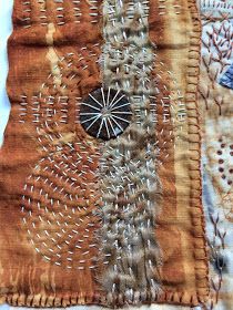 Sew Stitch Knit: Two finished projects and another started! Rust Dyed Fabric, Rust Dye, Boro Stitching, Stitch Book, Seed Stitch, Eco Printing, 자수 디자인, Slow Stitching, Fabric Book