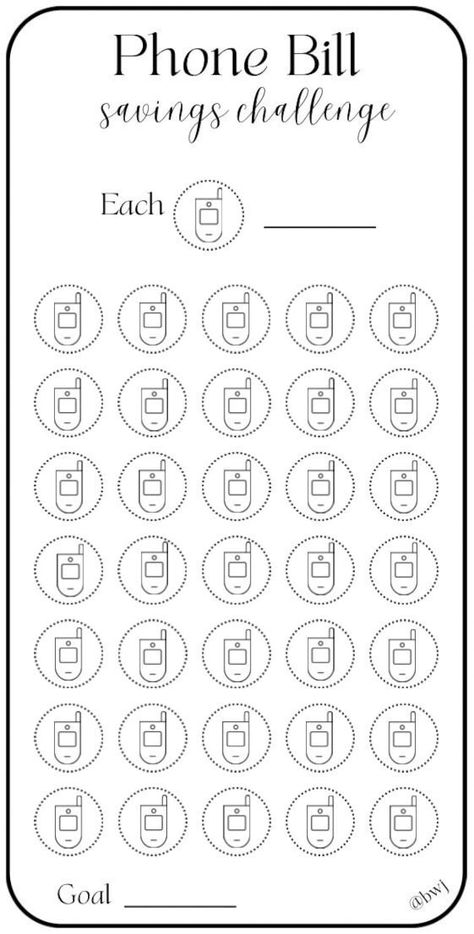 Phone Bill Savings Challenge. Decide on the amount you would like to save then determine the dollar amount for each icon. There are 35 icons to help you achieve your goal. Cash stuff and cross off to track your progress. Enjoy!  *FREE GIFT INCLUDED  Printing Information: *Digital Download  *This is printed on 8.5 x 11 US letter size paper *Once printed, cut & place in your A6 envelope *Color will vary depending on ink and printer Disclaimer: This is a PDF Digital Download. No physical product wi Saving Money Chart, Money Chart, Budget Challenge, Money Saving Methods, Spar Challenge, Phone Bill, Money Saving Techniques, Money Makeover, Saving Money Budget