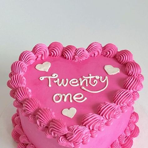 Hot Pink 21st Birthday Cake, Pink Love Heart Cake, Hot Pink Heart Cake, Neon Pink Cake, Bright Pink Cake, Hot Pink Birthday Cake, Hot Pink Cake, Pink Heart Cake, 21st Bday Cake