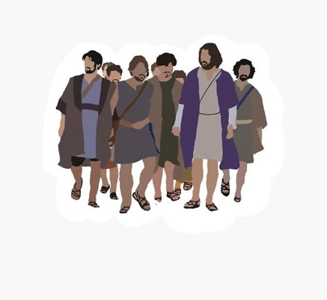 The Chosen Disciples, Jesus With Disciples, The Chosen Wallpaper, Jesus And Disciples, The Chosen Jesus, Jesus Disciples, Jesus And His Disciples, Bible Journal Stickers, Jesus Stickers