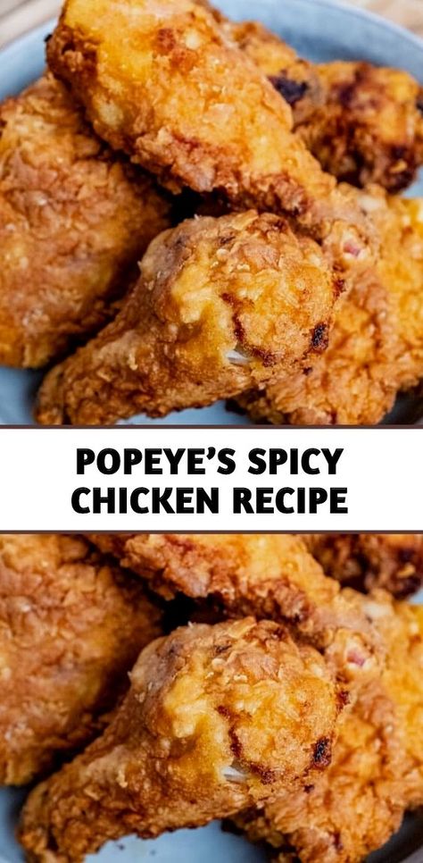 ingredients in popeyes chicken Popeyes Chicken Recipe, Popeyes Spicy Chicken Recipe, Popeyes Fried Chicken, Best Fried Chicken Recipe, Fried Chicken Recipe Southern, Popeyes Chicken, Spicy Fried Chicken, Spicy Chicken Recipes, Copykat Recipes