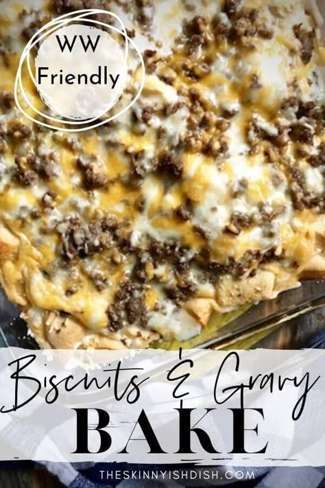 Biscuit And Gravy Bake, Sausage And Gravy, Gravy Breakfast, Skinnyish Dish, Healthy Biscuits, Biscuits Gravy, Biscuits And Gravy Casserole, Turkey Breakfast, Biscuit Recipes