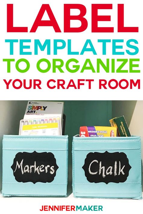 These free label templates will help you organize your craft room (or your house!). Click to download the free files.    #craftroom #cricut #cricutmade #cricutmaker #cricutexplore #svg #svgfile Craft Room Labels, Ultimate Craft Room, Templates Picture, Sewing Closet, Labels Printables, Craft Room Signs, Free Label Templates, Crafting Room, Jennifer Maker