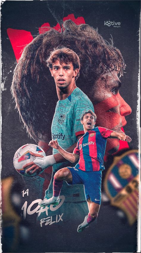 Joao Felix FC Barcelona Football Sports Poster Design Ideas Football Poster Design, Bellingham Wallpaper, Bellingham Real Madrid, Different Person, Barcelona Football, Jude Bellingham, Handsome Man, Design Concept, Fc Barcelona