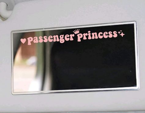 Passenger Princess Sticker Funny Car Stickers Decal Truck Car Accessories for Rearview Mirror Window JDM Vinyl Letter Decals for Men Women Girls Cute Queen - Pink Cute Stickers For Car, Girly Truck Interior, Cute Car Stickers Window Decals, Funny Car Accessories, Passenger Princess Decor, Passenger Princess Sticker, Decals For Men, Funny Car Stickers, Funny Car Bumper Stickers