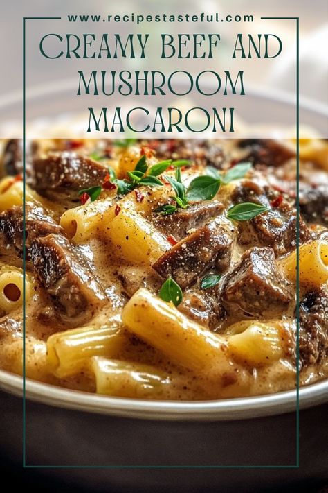 This creamy beef and mushroom macaroni is a comforting, hearty dish that's perfect for family dinners. With tender elbow macaroni enveloped in a rich cheese sauce, seasoned ground beef, and savory mushrooms, it’s sure to become a favorite! Beef Mushroom, Ground Beef Pasta, Creamy Pasta Dishes, Beef Pasta, Elbow Macaroni, Quick Weeknight Meals, Creamy Pasta, Family Dinners, Noodle Recipes