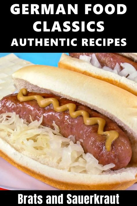 Culture Desserts, German Sauerkraut Recipes, Homemade Bratwurst Recipes, German Sauerkraut Recipe, Homemade Bratwurst, Brats And Sauerkraut, Bratwurst Recipe, Traditional German Recipes, German Sauerkraut