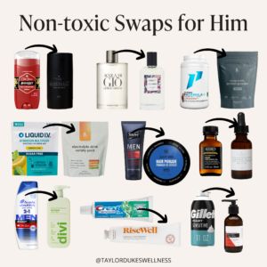 The Best Non-toxic Lifestyle Swaps: Cleaning, Personal Care, Food & More - Taylor Dukes Wellness Non Toxic Food Swaps, Nontoxic Swaps, Non Toxic Food, Mens Products, Toxin Free Living, Organic Bar, Beauty Eyebrow, Healthy Hormones, Toxic Foods