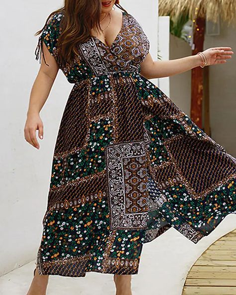 Plus size boho wedding dress