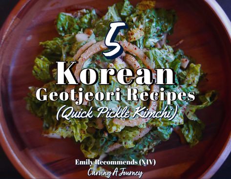 5 Easy Geotjeori Recipes: Emily Recommends (XIV) - Carving A Journey Quick Pickle, Eat Fresh, Korean Barbecue, Recipes Quick, Korean Bbq, Vegetarian Options, Vegan Options, Asian Food, Korean Food