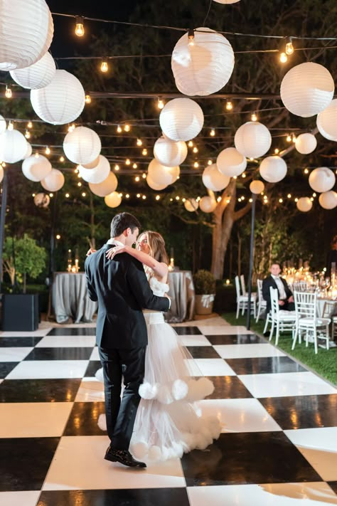 Black White Dance Floor, Checkered Dance Floor, White Dance Floor, White Dance, Inside Weddings, Dance Floor Wedding, Outdoor Fall Wedding, Bridal Magazine, Wedding Inside