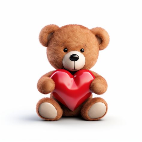 Teddy Bear Holding Heart, Red Heart Png, Teddy Bear With Heart, Teddy Bear Cartoon, Png Free Download, Pink Teddy Bear, Cute Teddy Bear, Heart Png, Background Drawing