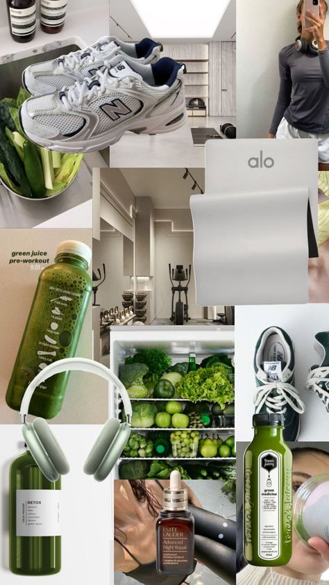 Aesthetic Green Smoothie, New Balance Aesthetic, Green Juice Aesthetic, Balance Aesthetic, Green Juice Girl, Healthy Morning Routine, Lifestyle Aesthetic, Vision Board Inspiration, Healthy Routine