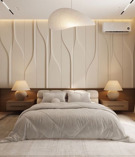 Bed Wall Panelling Design, Modern Bedroom Interior Luxury, Luxurious Master Bedrooms, Traditional Bedroom Design, Mediterranean Interior Design, Bedroom Interior Design Luxury, Living Hall, Wall Panels Bedroom, Houzz Decor