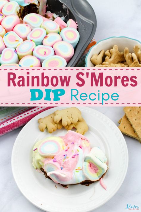 Yummy & Fun Rainbow S'Mores Dip #Recipe #funfood #smores Smores Dip Recipe, Fancy Deserts, Smores Dip, Dessert Dip, Chocolate Dipped Fruit, Parenting Blogs, Easter Desserts, Dessert Dips, Favorite Dessert