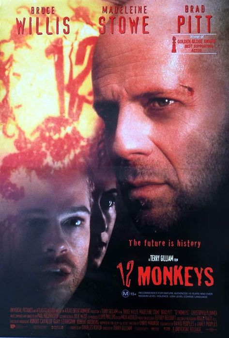 Twelve Monkeys, Madeleine Stowe, 12 Monkeys, Terry Gilliam, Christopher Plummer, Ingmar Bergman, Matt Dillon, Science Fiction Film, Original Movie Posters