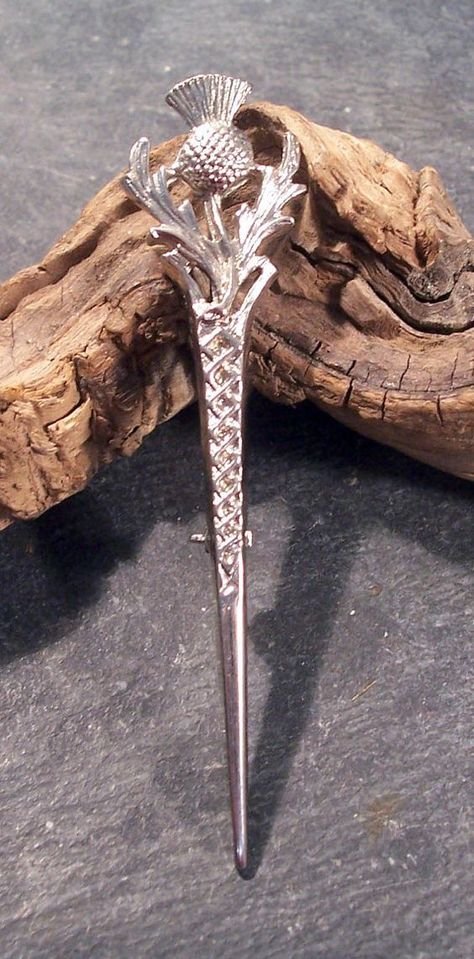 Thistle kilt pin Wedding Kilt, Great Scot, Kilt Pins, Scotland Forever, Scottish Jewellery, Scottish Kilts, Kilt Pin, Historical Jewellery, Scottish Thistle