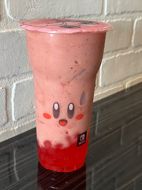 Kirby Boba, Aesthetic Boba, Drinks Refreshing, Cutecore Aesthetic, Kirby Memes, Kirby Nintendo, Boba Drink, Kawaii Cooking, Kirby Art