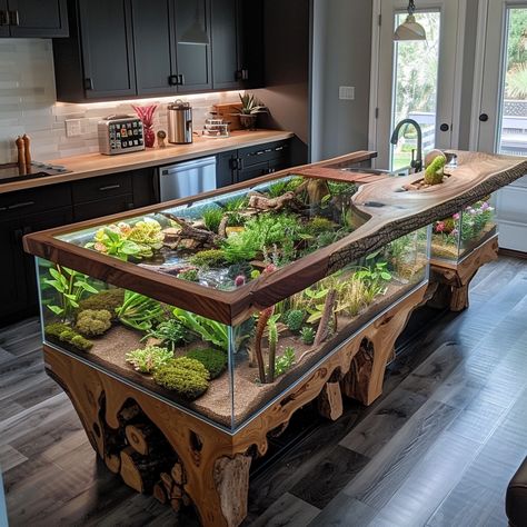 Terrarium Kitchen Islands: Bringing Nature Into Your Culinary Space Terrarium Furniture, Furniture Kitchen, Kitchen Islands, Coastal Style, Kitchen Furniture, Terrarium, Kitchen Island, Natural Beauty, Home Ideas