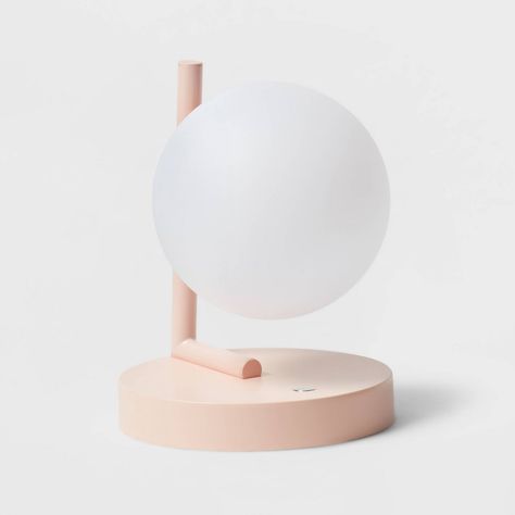 Cast a soft glow in your kid's space with the Round Bulb Nightlight with Switch from Pillowfort™. This light-pink table nightlight features a white bulb shade that stands at the side of the rod base for an eye-catching look. Designed with a touch-activated sensor, this round nightlight plugs into any wall outlet and has a four-way light setting for customizable light. Kids Desk Lamp, Nightstand Light, Pink Bedroom Decor, Mattress Pad Cover, Table Top Lamps, Nursery Lamp, Pillow Fort, Pink Table, Cute Bedroom Decor